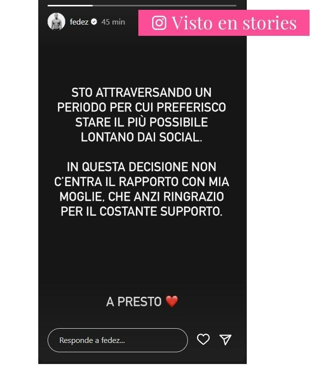 Las primeras palabras de Fedez sobre su supuesta crisi con Chiara Ferragni