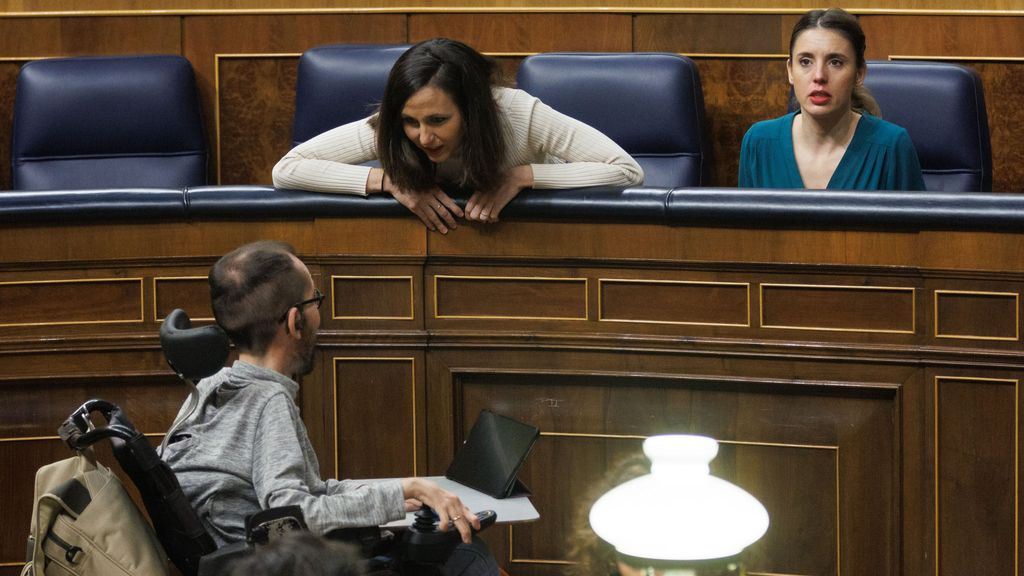 Pablo Echenique, Ione Belarra e Irene Montero en una imagen de archivo en el Congreso