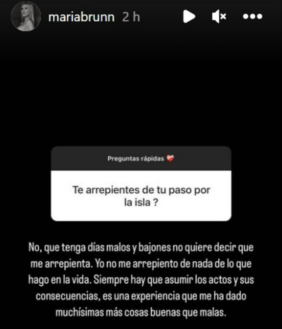 María no se arrepiente de haber participado en 'La isla de las tentaciones'