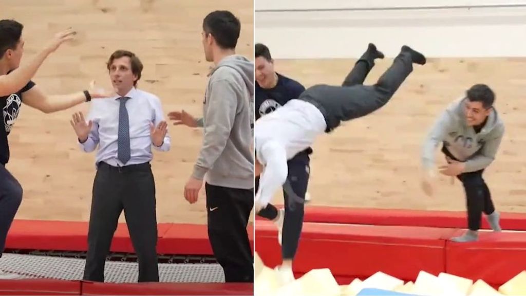Martínez Almeida demuestra sus dotes para la gimnasia artística y acaba mal: sale volando