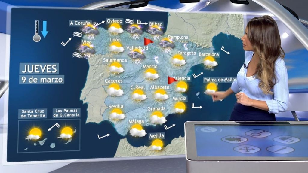 Tiempo jueves: lluvias, fuerte viento y tormentas con granizo en casi toda España
