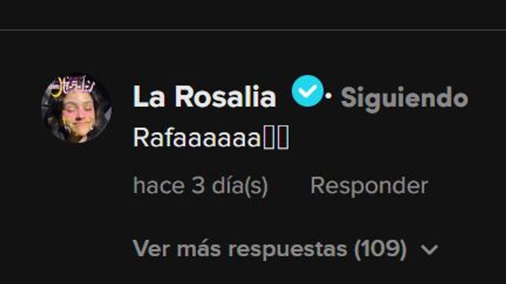 El comentario de Rosalía al vídeo de Rafa