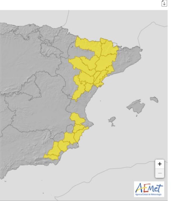 Avisos por viento fuerte previstos para el viernes 10