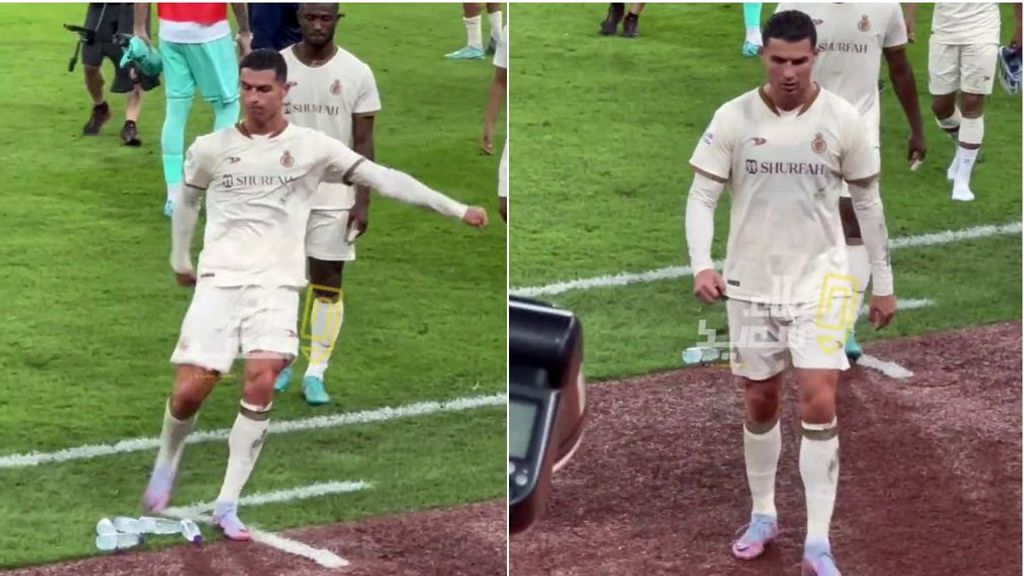 Cristiano Ronaldo, fuera de sí: muy enfadado tras perder el liderato y patadón a una botella