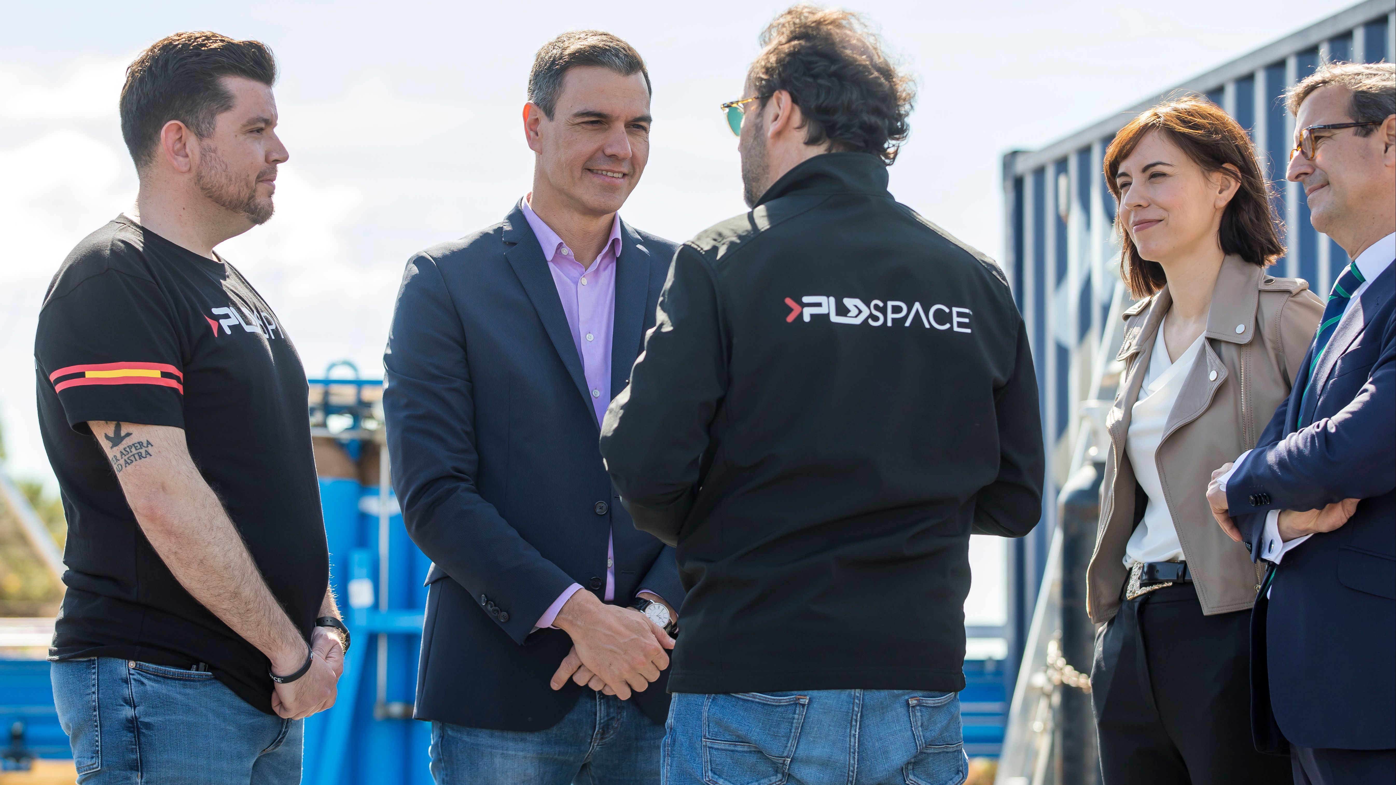 Pedro Sánchez participa en el acto de presentación del primer cohete privado europeo, MIURA 1 (Huelva)