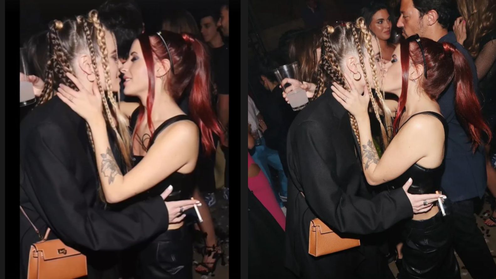 El beso de Vicco y su novia Sazza en la fiesta de los Premios Ídolo