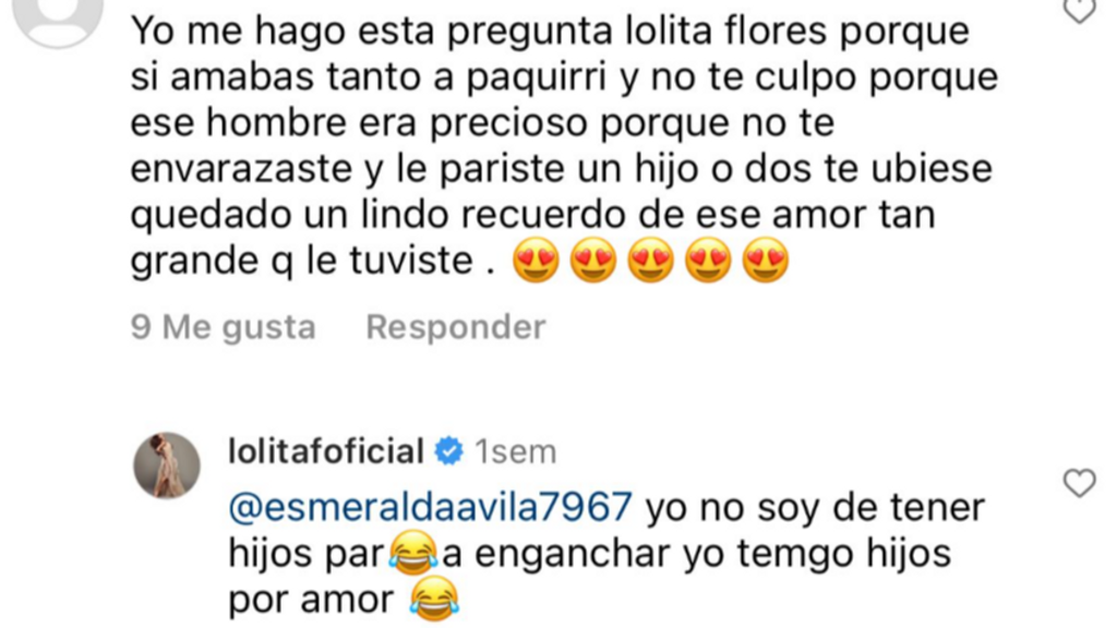 El comentario de Lolita Flores sobre su relación con Paquirri