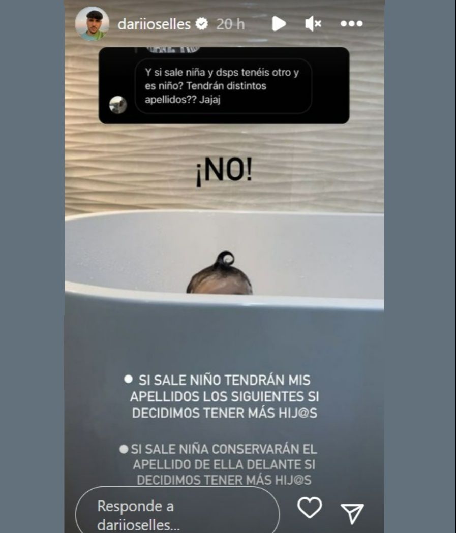 Darío aclara la polémica de los apellidos de su hijo