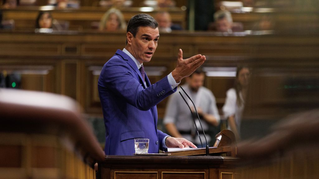 Pedro Sánchez interviene desde la tribuna en la moción de censura de Vox