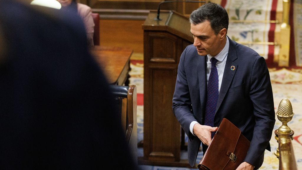 Pedro Sánchez, a su llegada al hemiciclo.