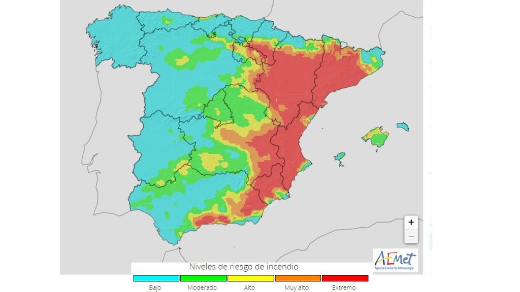 Riesgo de incendio previsto para el domingo 26