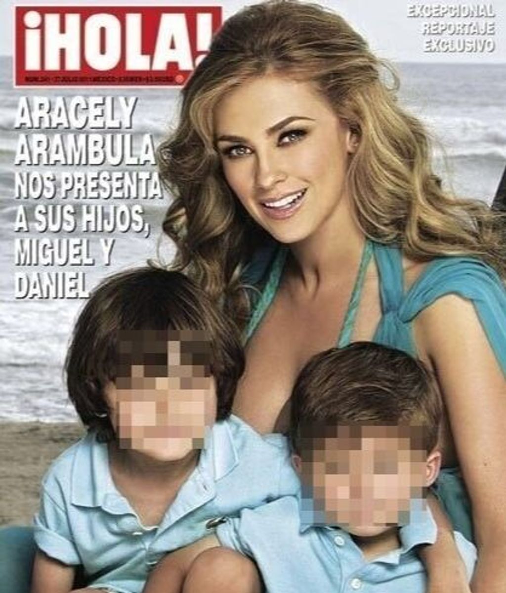 Aracely Arámbula junto a sus hijos Miguel y Daniel