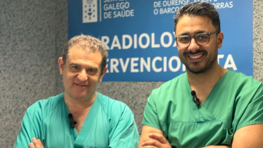 José Antonio Narváez, Jefe clínico de la sección de Radioloxía Músculo-esquelética del Hospital Universitario de Bellvitge y Amad Abu-Suboh, de la sección de Radiología Vascular Intervencionista del CHUO.