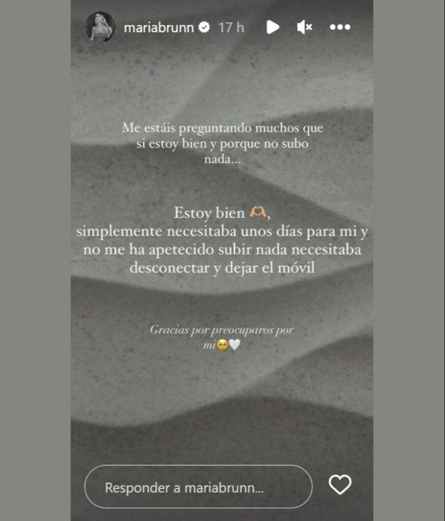 María Aguilar tranquila a sus seguidores