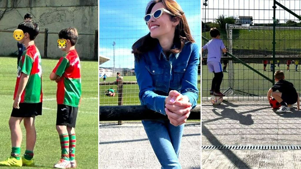 Jessica Bueno ha ido con sus niños al fútbol