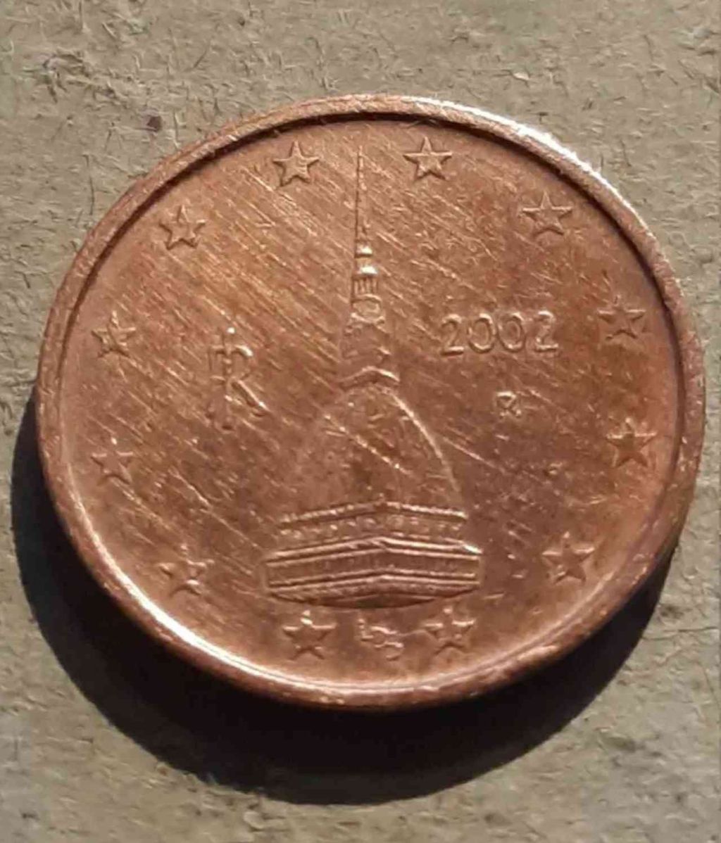 Moneda acuñada en Italia 2002