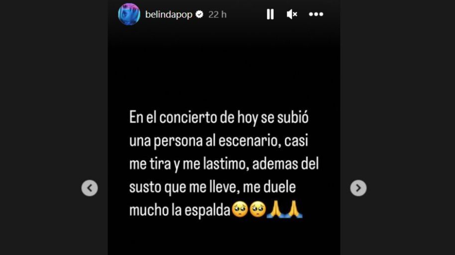 "Casi me tira y me lastimo", lamenta Belinda