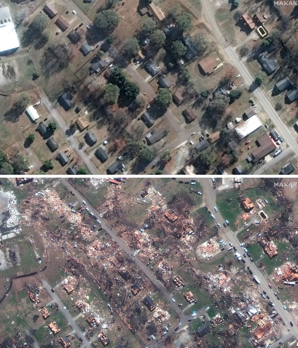 Destrucción en el condado de Rolling Fork, Mississippi