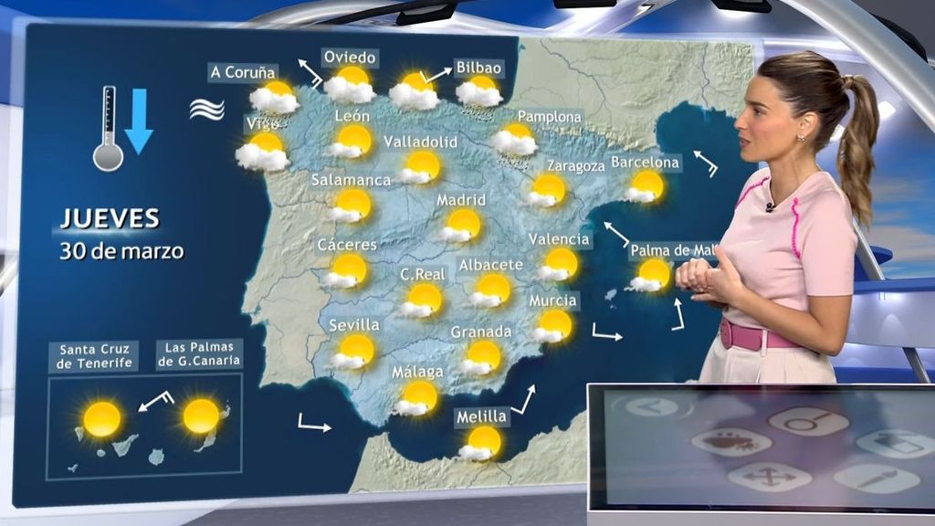 Tiempo jueves: una borrasca se acerca a España con viento fuerte y un descenso térmico
