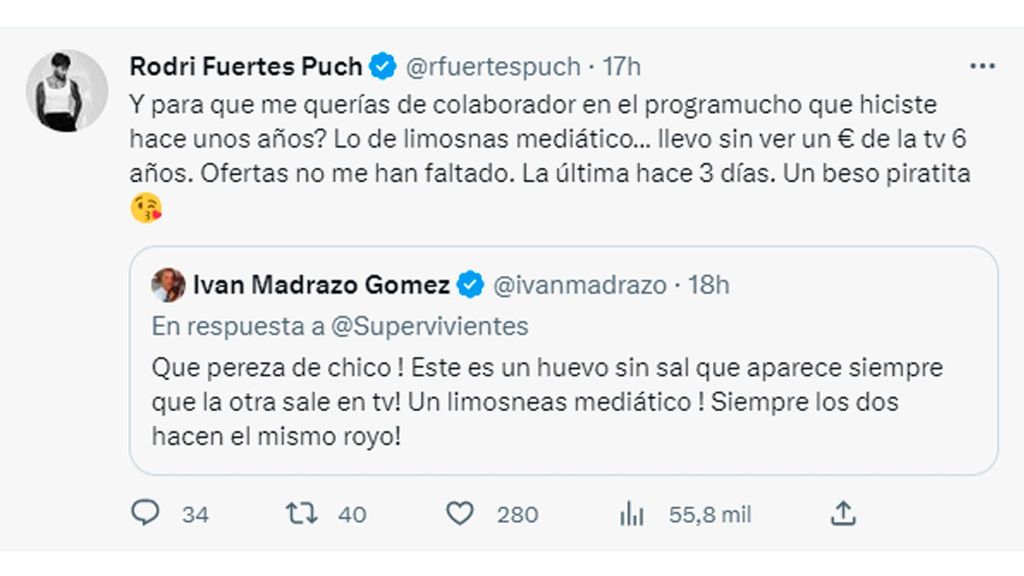 Rodri Fuertes responde a Iván Madrazo tras su ataque gratuito