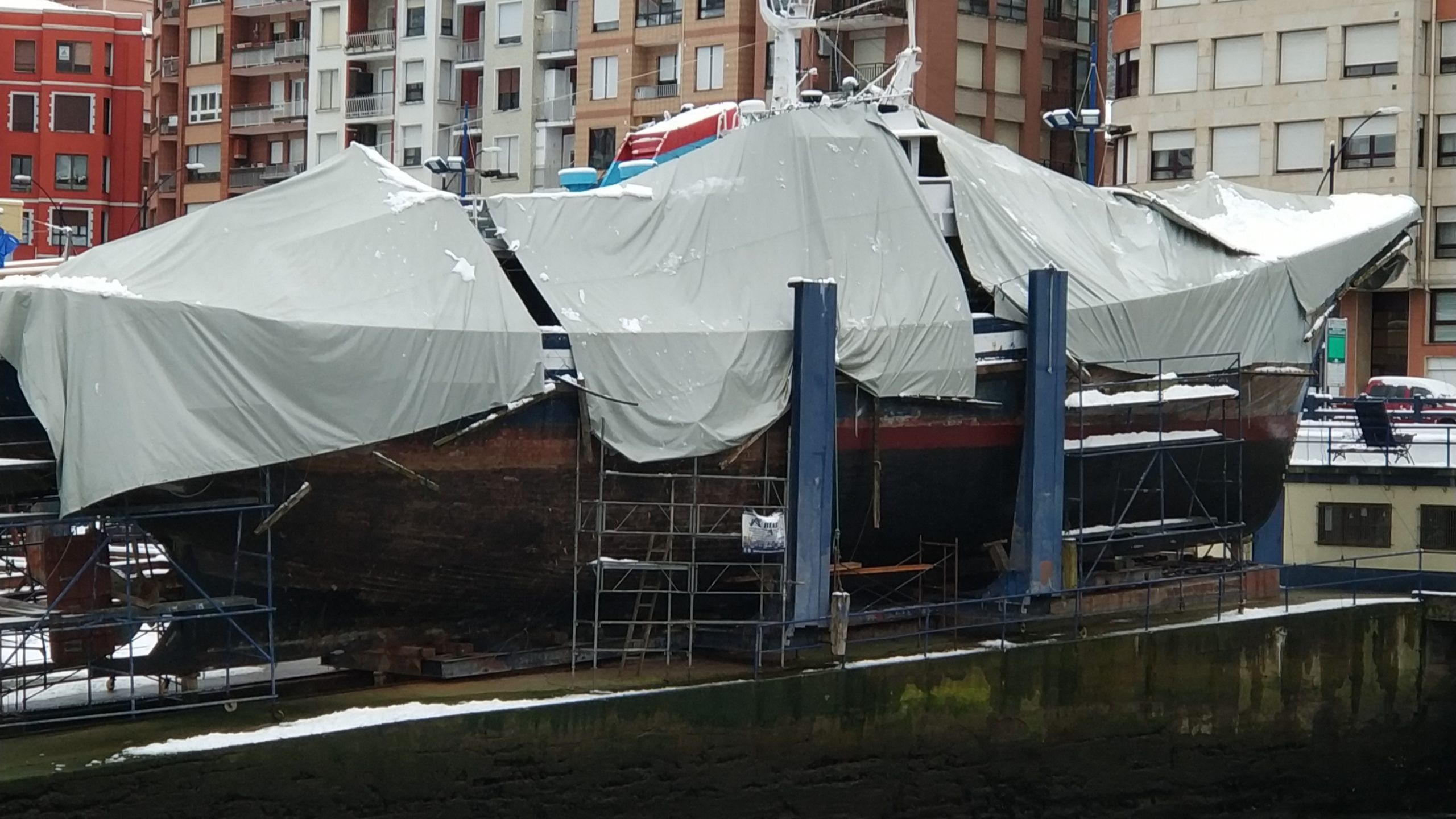 El Ortube tapado para ser reparado.