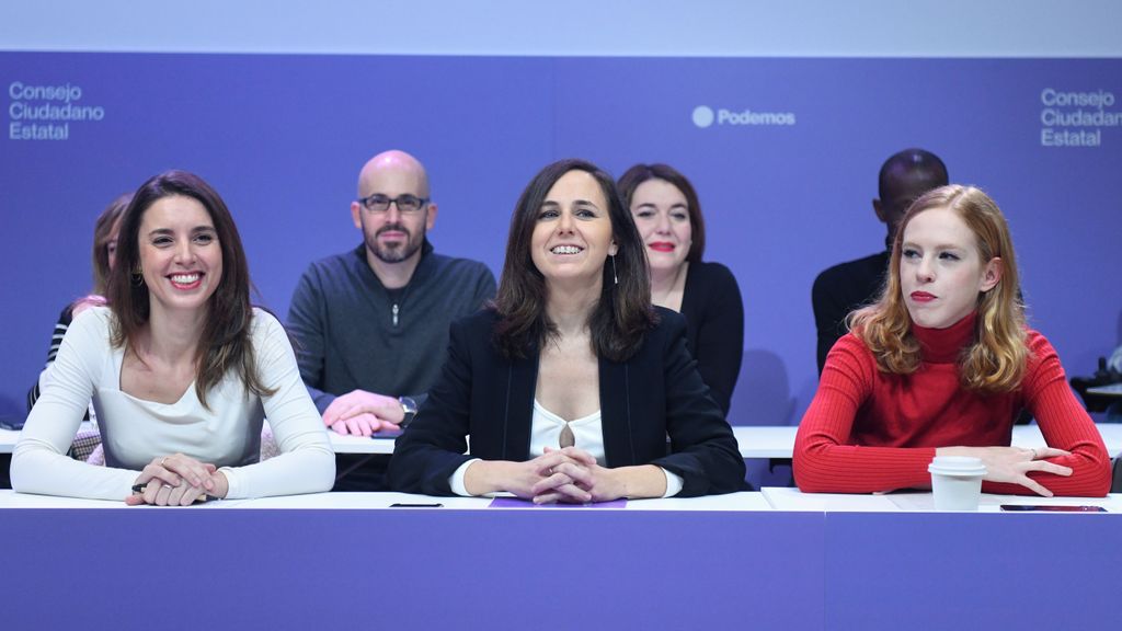 Montero, Belarra y Verstringe en el Consejo Ciudadano de Podemos de diciembre de 2022