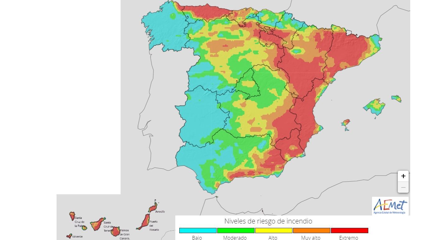 Riesgo incendio previsto para el viernes 31