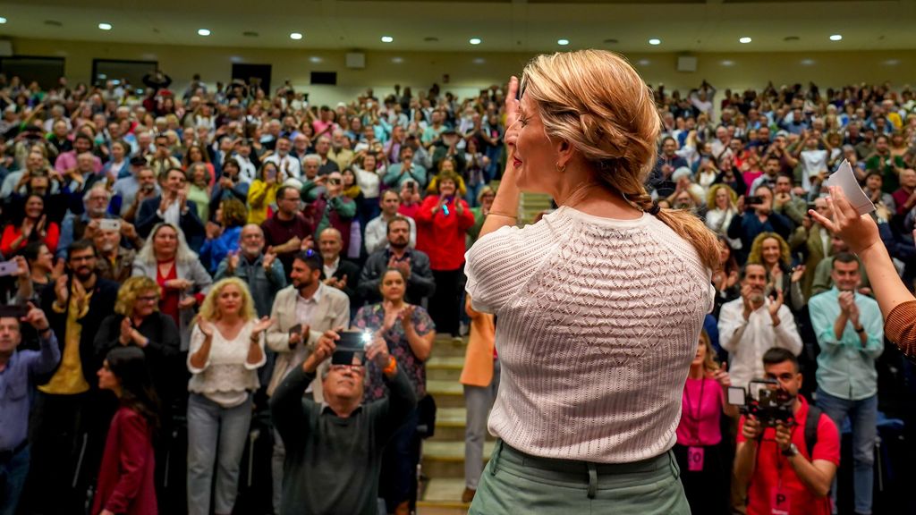 Yolanda Díaz en un acto de Sumar en Sevilla