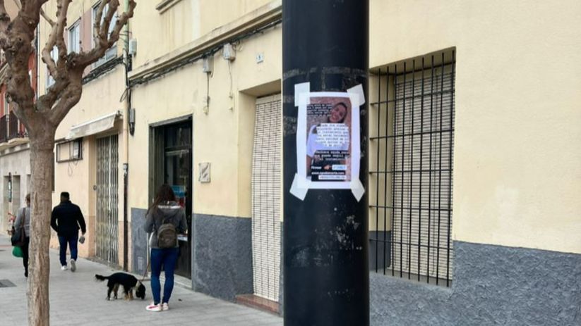 Cartel con la historia de Marta Pérez