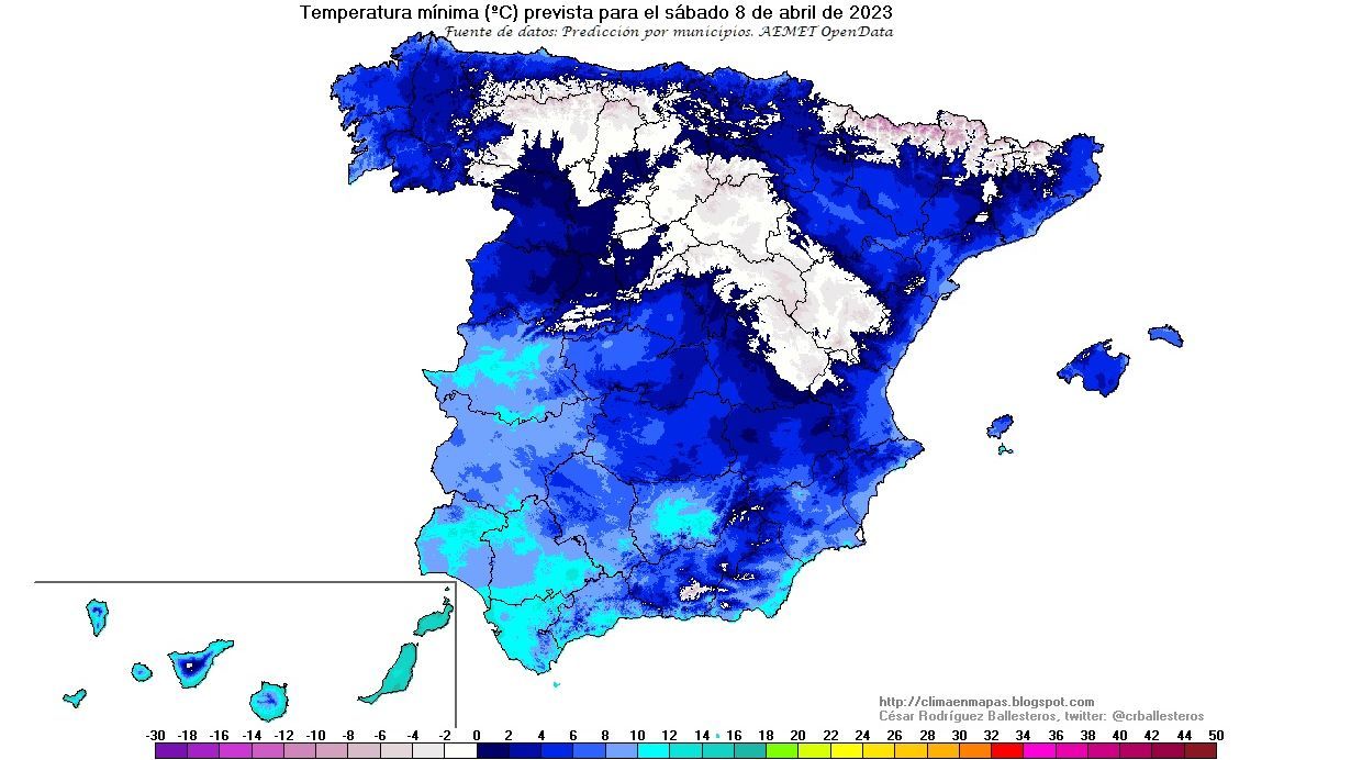 Temperatura mínima sábado 8