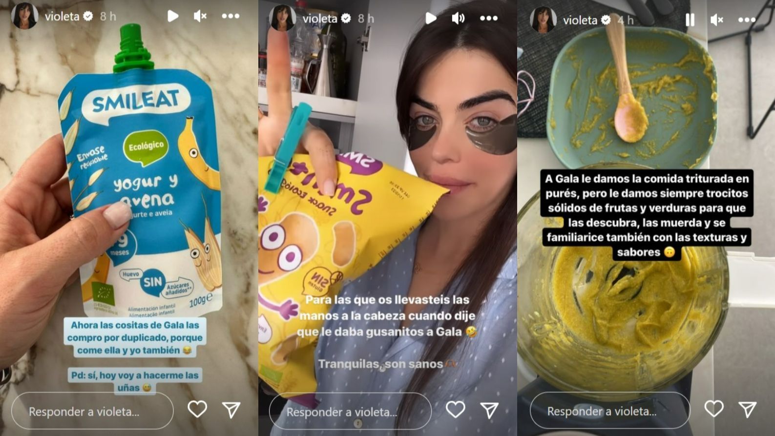 Violeta Mangriñán habla de la alimentación de su hija
