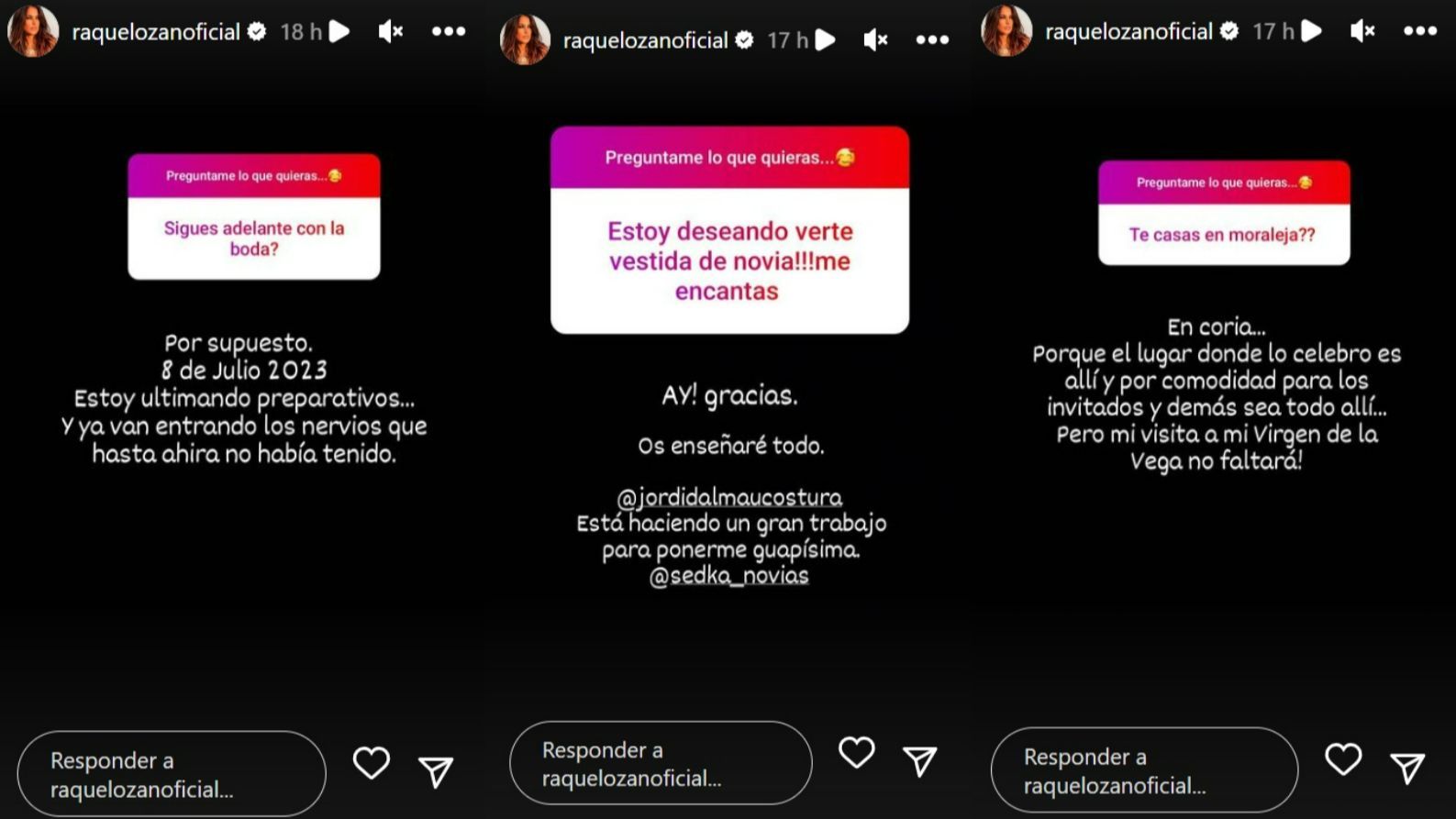 Raquel Lozano habla de su boda