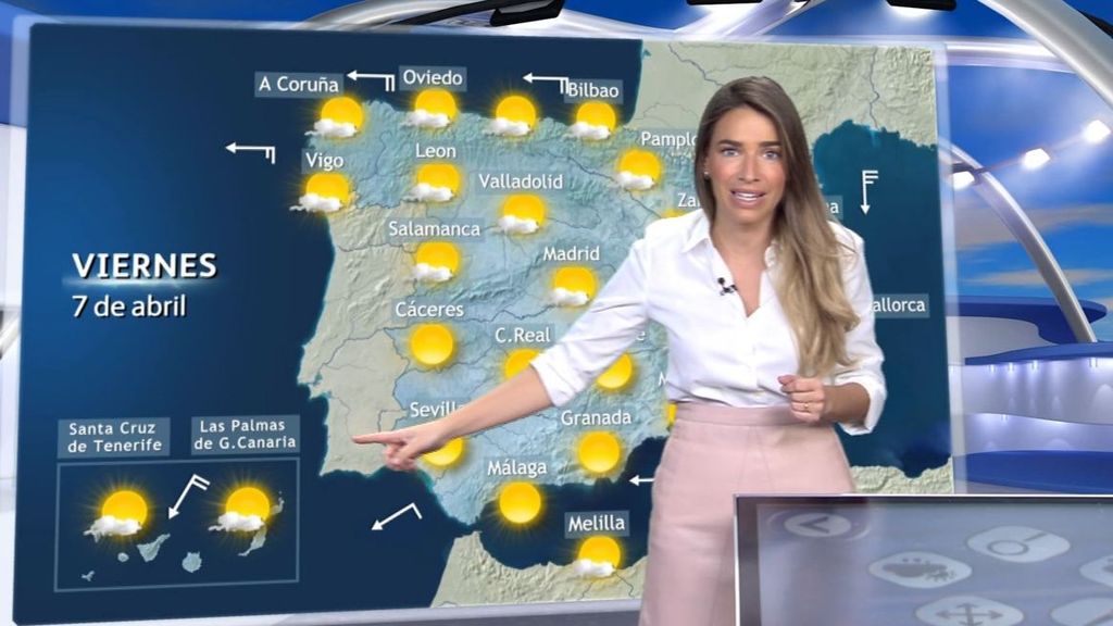 Tiempo viernes: las temperaturas siguen subiendo y rondarán los 25 ºC en gran parte de España