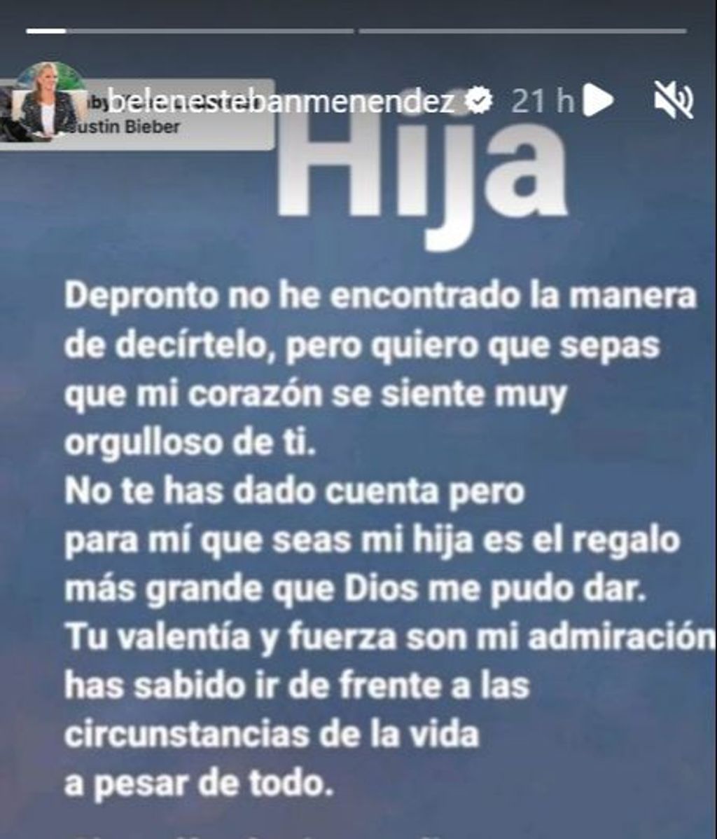 La dedicatoria de Belén Esteban a su hija Andrea