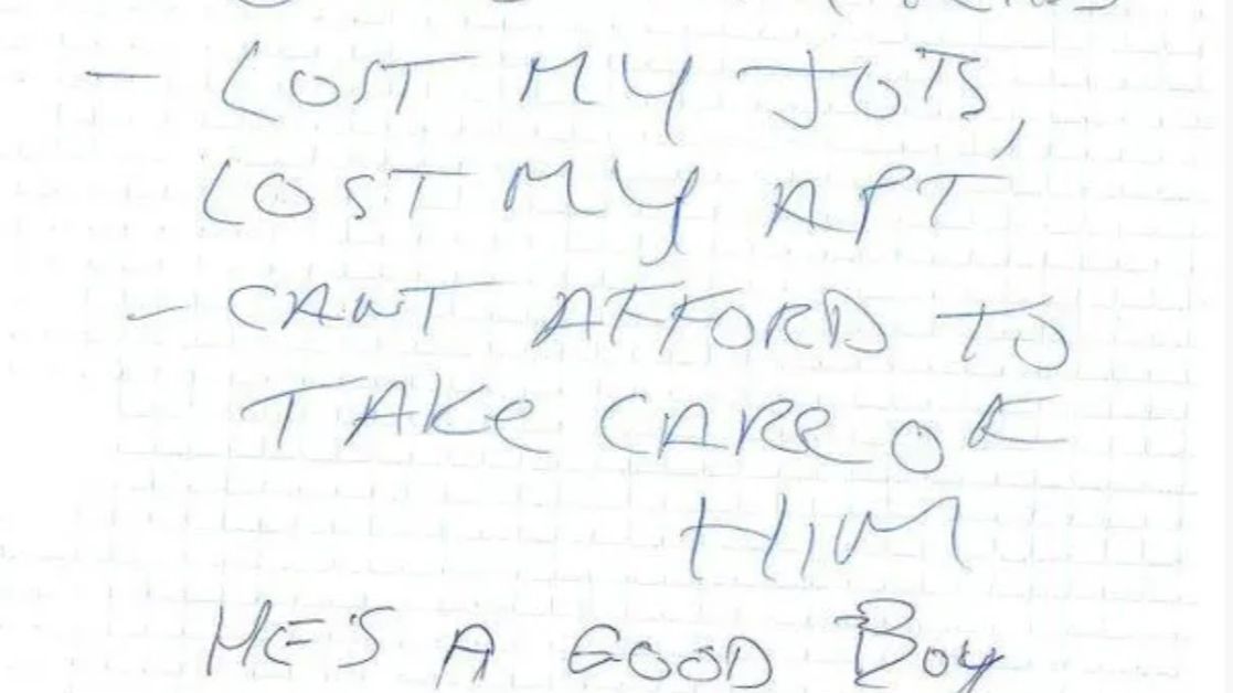 Fragmento de la nota con la que fue abandonado Max