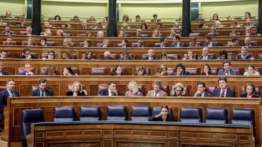 Irene Montero durante la aprobación de la proposición del PSOE en el Congreso el 7 de marzo