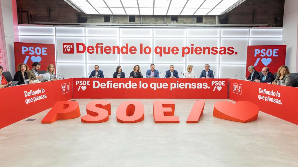 Reunión de la Ejecutiva del PSOE presidida por Pedro Sánchez este 10 de abril