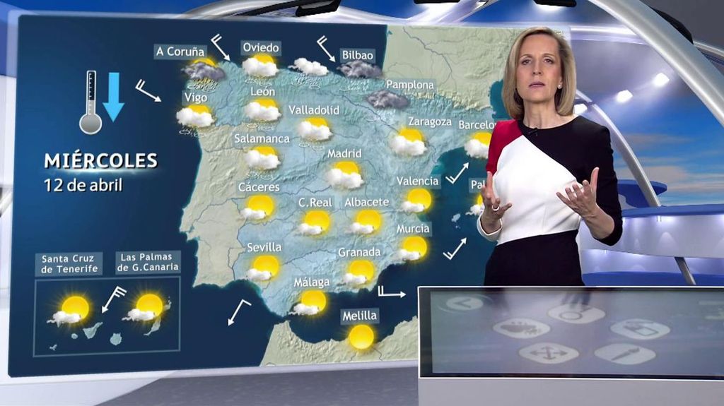 Un frente causará lluvias y un desplome de las temperaturas el miércoles