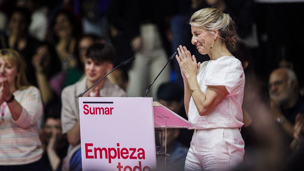 Yolanda Díaz anuncia su candidatura en el pabellón Magariños de Madrid el pasado 2 de abril