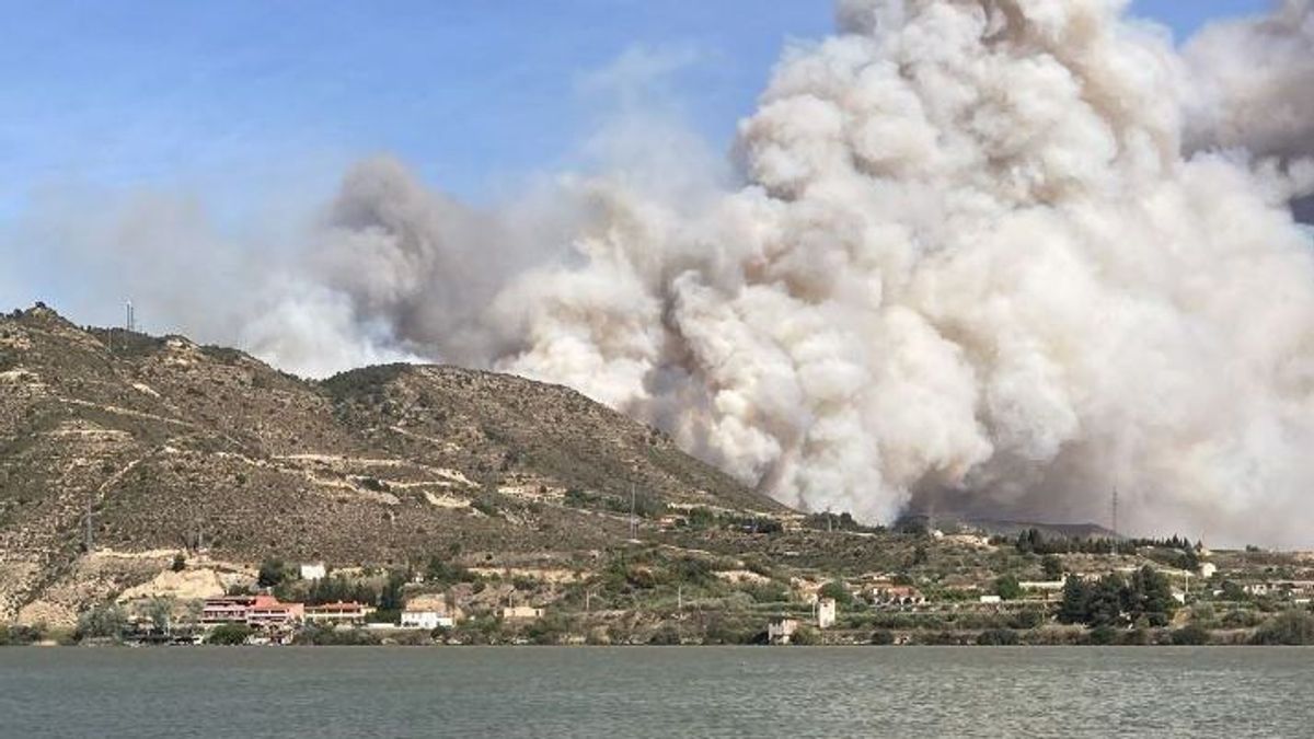 Incendio declarado en La Granja d'Escarp (Lleida), en el límite con la comunidad de Aragón