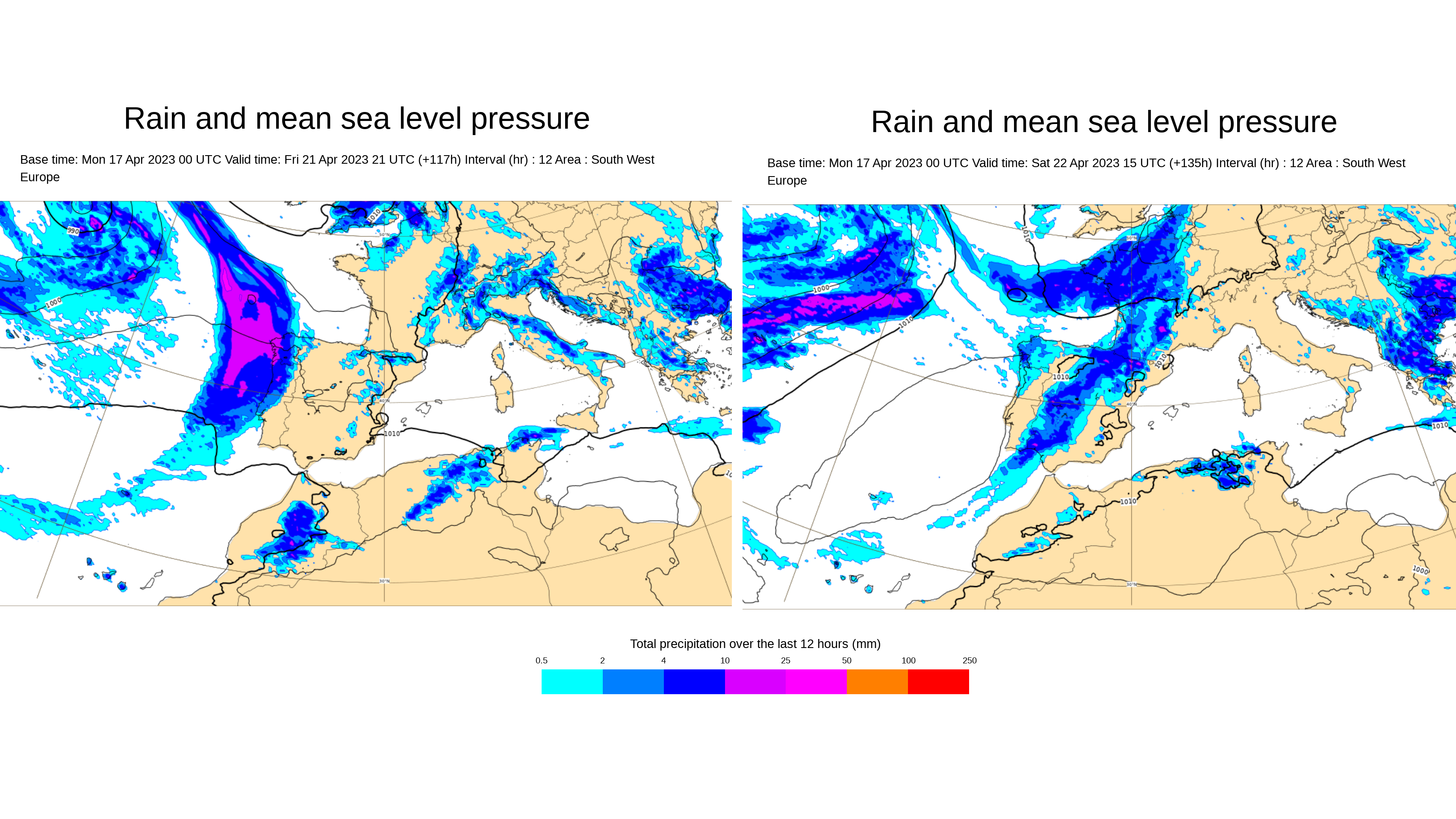 Precipitación viernes y sábado 21 y 22 con el paso del frente