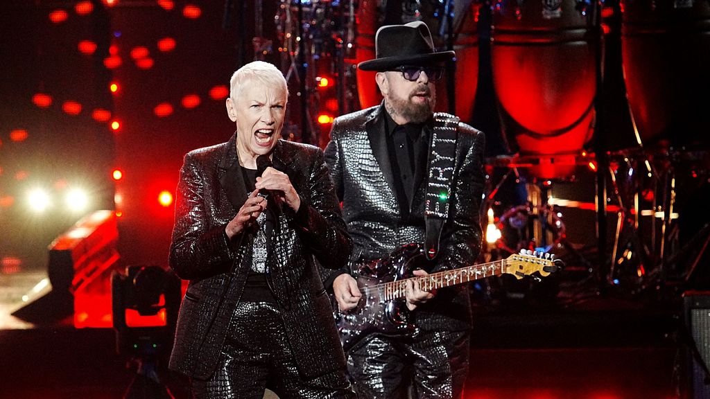 Lennox y Stewart durante si introducción al Salón de la Fama como Eurythmics, el año pasado.