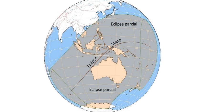 Lugares donde se verá el eclipse solar del 20 de abril 2023