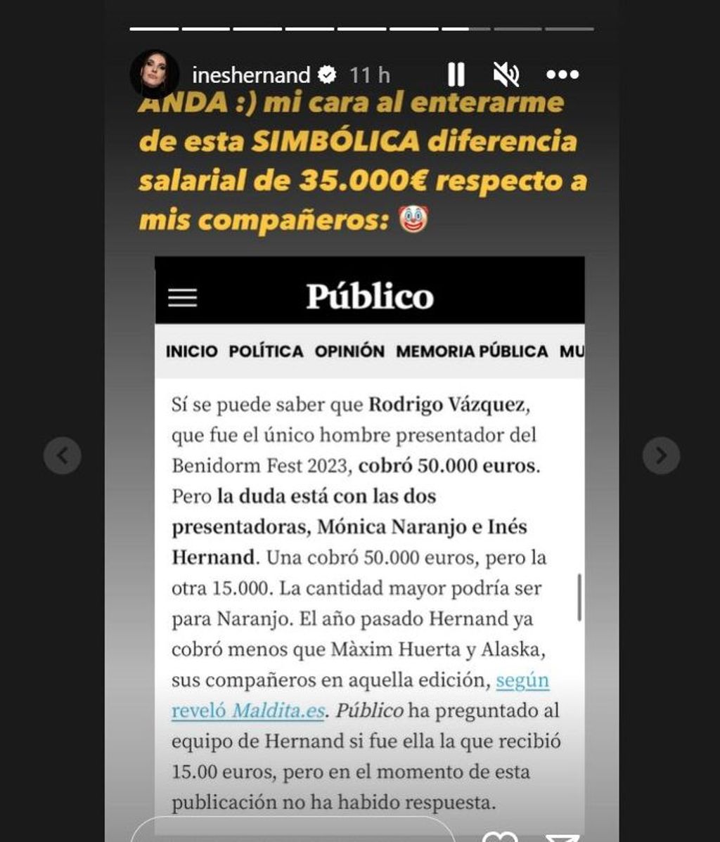 Inés Hernand estalla en sus redes