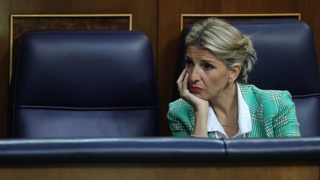 La vicepresidenta segunda del Gobierno, Yolanda Díaz, este jueve en el Congreso durante el pleno de la reforma del 'solo sí es sí'