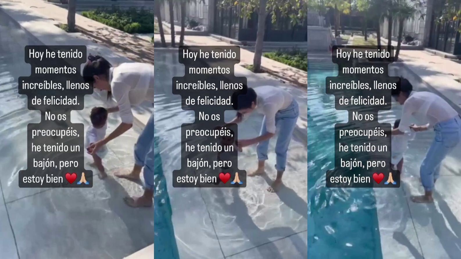 El hijo de Carla Barber ya ha estrenado la piscina