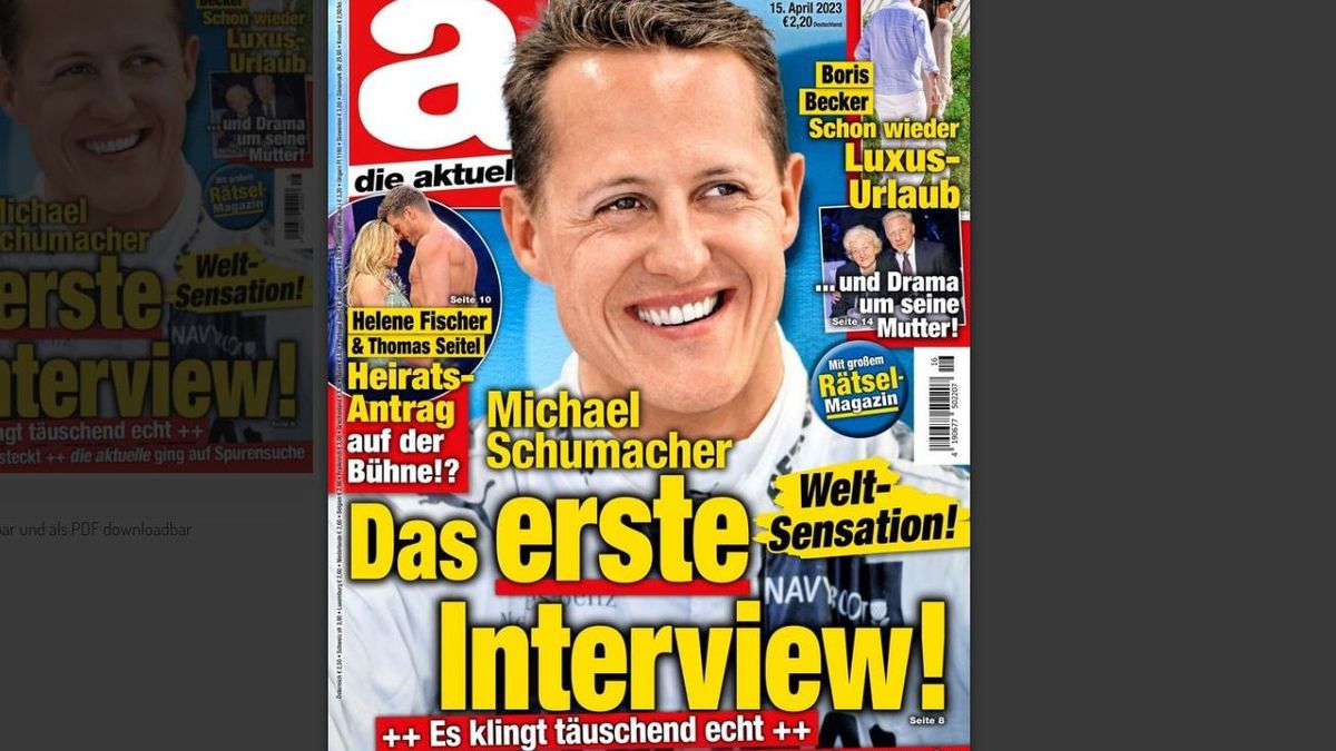Michael Schumacher, en la portada de la revista alemana que publicó la entrevista generada por IA