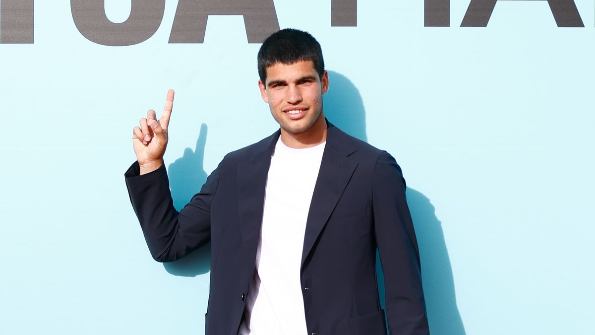 El tenista Carlos Alcaraz en la presentación del Mutua Madrid Open El tenista Carlos Alcaraz en la presentación del Mutua Madrid Open