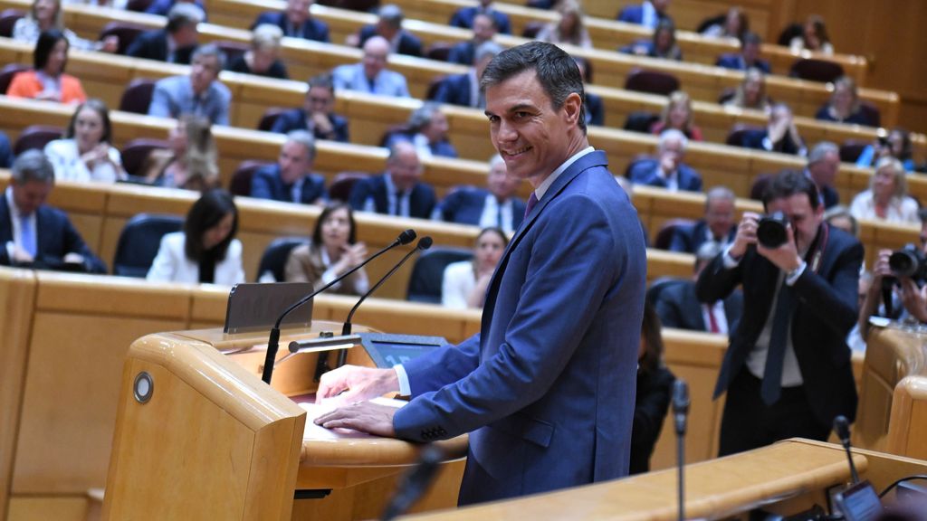 El presidente del Gobierno, Pedro Sánchez, en el Senado