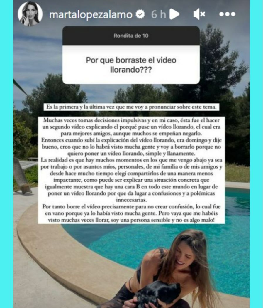 Marta López Álamo da explicaciones